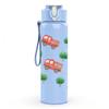 1PC Red Toy Truck Seamless Pattern 750ml Color Plastic Sports Water Bottle Leakproof Flip Straw Lid Suitable for Sports Office Home Use