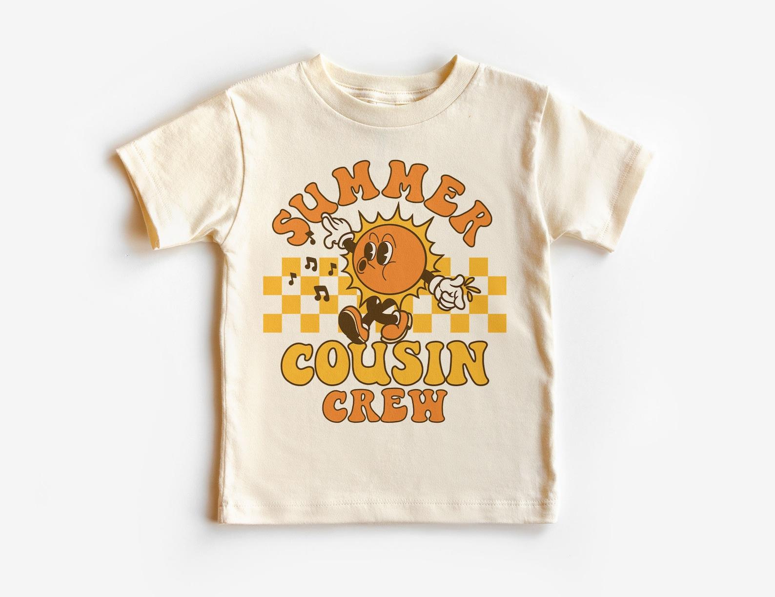 Summer Cousin Crew Shirts For Kids - Retro Boy Girl Cousins Unisex T-Shirts - Family Reunion Vacation - Natural Unisex Youth & Adult Tee 140