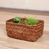 Seagrass Mini Storage Basket for Desk - Remote, Snack, or Cosmetic Organizer