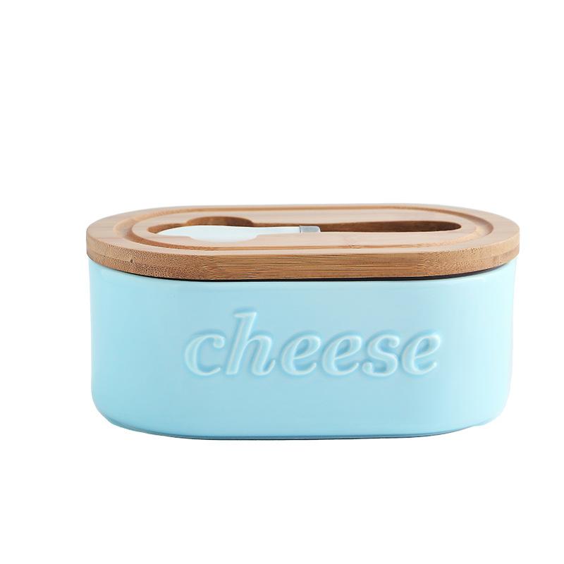 Nordic Ceramic Butter Dish with Cover and Cutter Set Cheese Storage Tray Container Box Kitchen Butter Sealed Box Butter Dish