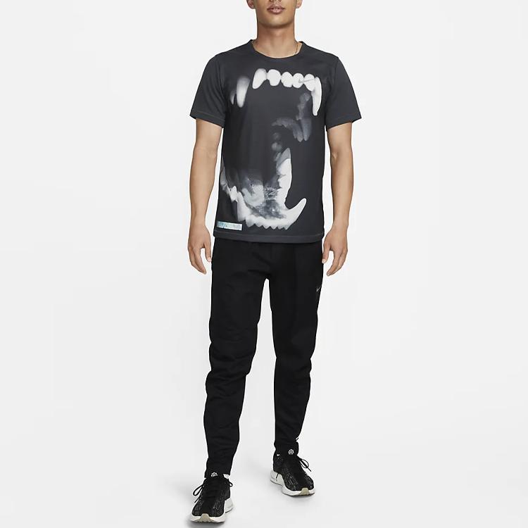 Nike Dri-Fit Adv Run Division Ink Print Crew Neck Short Sleeve T-Shirt Men Coal-Black DV9296-010