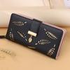 Women's Hollow Leaf Vintage Long Clutch Card Holder Wallet