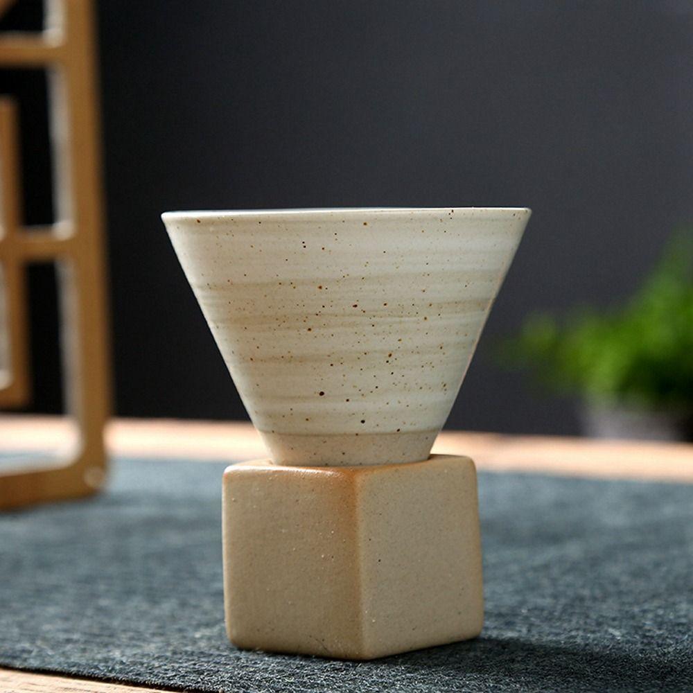 Porcelain Pottery Retro Funnel Shaped Drinkware Cappuccino Latte Espresso Coffee Mug Tea Cup