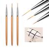 Nail Art Gold Liner Pen & Brush Set - 3 Pieces for Flower Design
