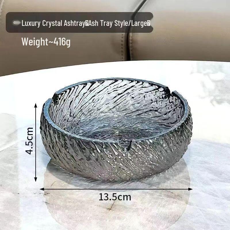 Elegant Glass Ashtray: Stain-Resistant, Fashionable, Large-Capacity for Home or Office