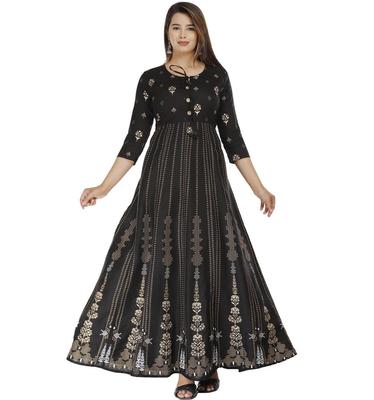 Women Designer Party Wear Printed Viscose Rayon Anarkali Kurta Gown