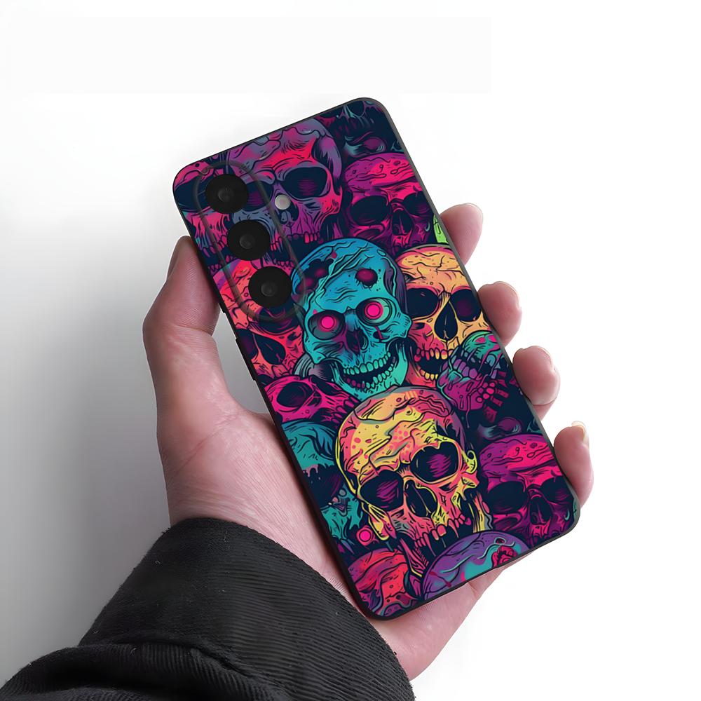 Spooky Skull Patterns Phone Case For Samsung A25 A13 A33 5G A54 A36 A35 A56 A52 A14 Shockproof Soft Cover