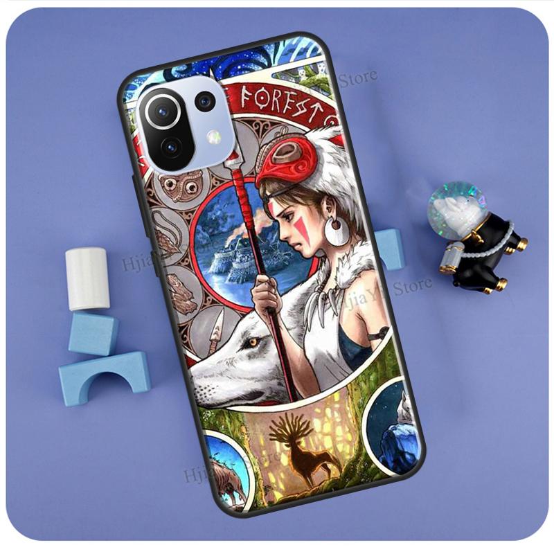 Pouzdro na masku Princess Mononoke pro POCO F3 F2 F1 M3 M4 X4 GT X3 Pro Kryt na telefon Xiaomi 12 10T 11T Pro Mi 11 Lite