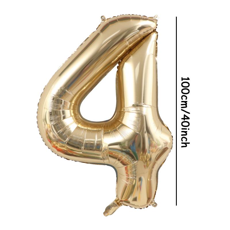 1pc 40inch Platinum Colour Number Balloons Figure Helium Balloon Digit Globos Birthday Party Decorations Supplies