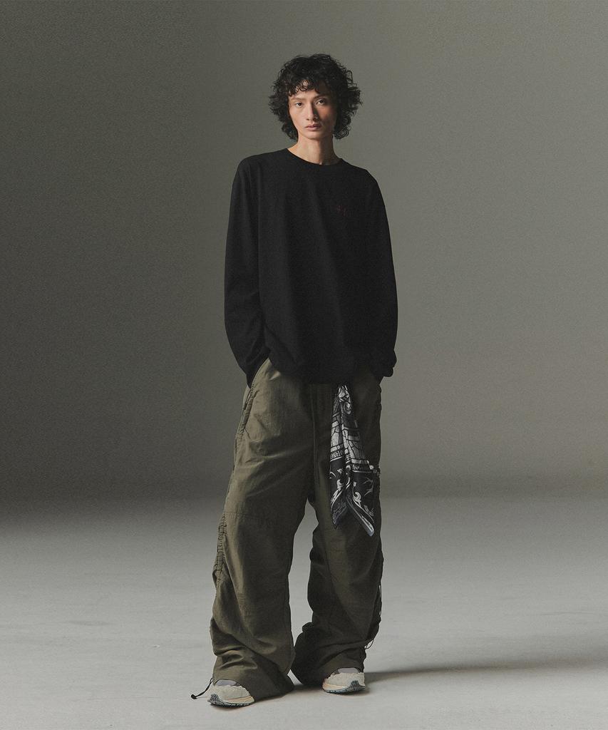 NOT4NERD Side Shirred Nylon Pants - Khaki