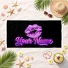 Purple Vibe (14) Custom Name Beach Towel Soft Towel Gift for Beach Pool Swimming Vacation
