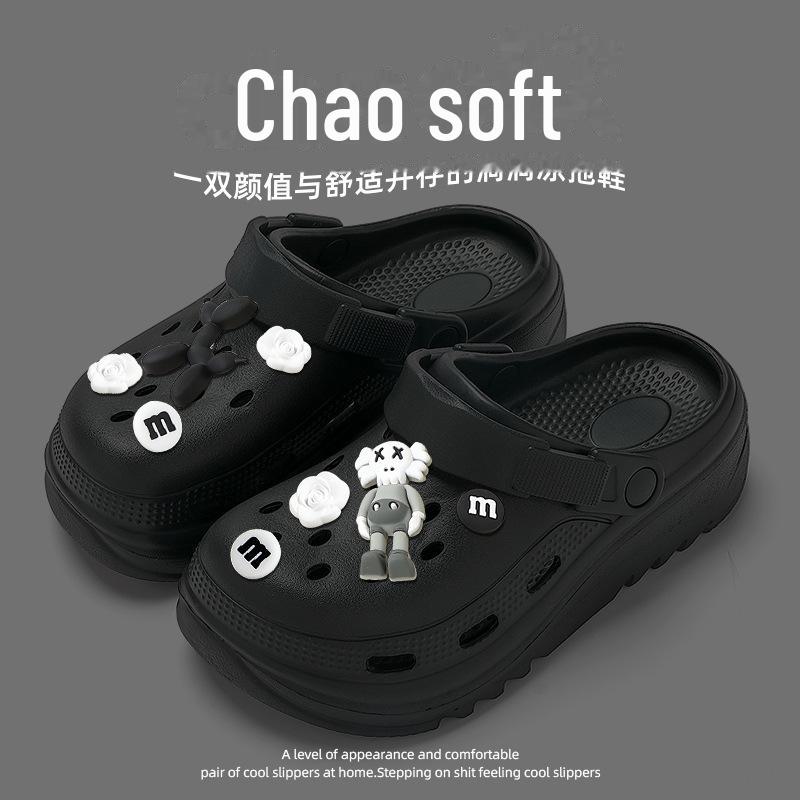 Damskor 2024 Sommartofflor med tjock sula: Inomhus, Utomhus, Strand, Baotou-stil