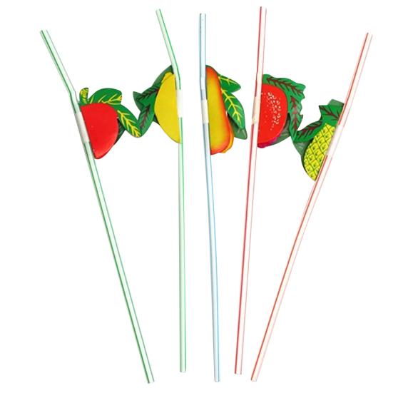 Yousheng 50Pcs Fruit Disposable Drinking Straw Wedding Birthday Party Decoration Favors