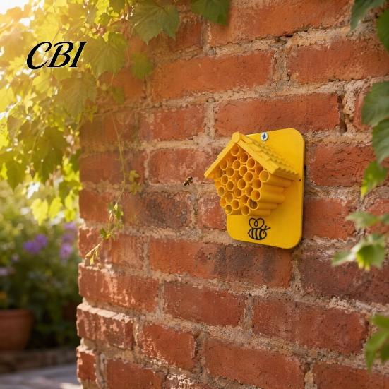 Small Bee House Yellow 2Pcs 3D Printed Houses, Honeycomb Hotels, Home Insect Habitat for Garden Attracts Pollinators to Your Garden, Hotel Outdoors