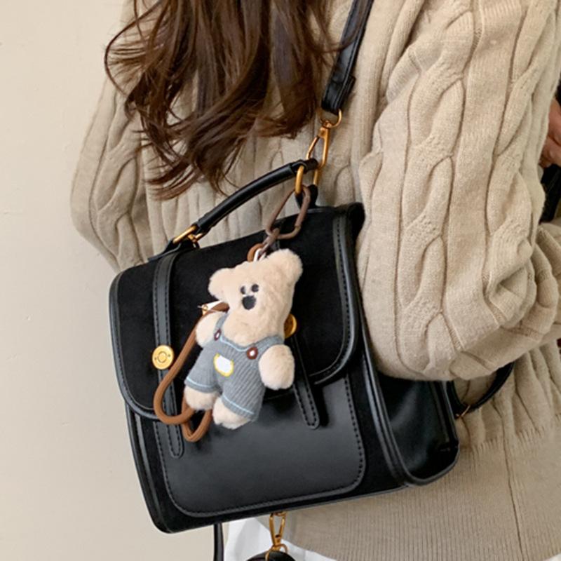 Niche Retro Contrasting Color Backpack for Women's New Casual High-value Commuter Travel Small Backpack for Women