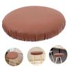 NUOLUX Round Stool Cover, Washable Leather Bar Stool Protector, Brown