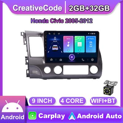 10 inch Android Car Radio Carplay pentru Honda Civic 2005-2012 Car Multimedia Video Player Navigatie GPS WIFI 2+32GB