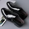 Men's Shiny Leather Double Buckle Monk Shoes - Pointed Toe, British Style, Business Casual.