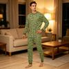 Family Matching Printed Set with Long Sleeve Top and Pants - Casual Comfortable for Parent and Child