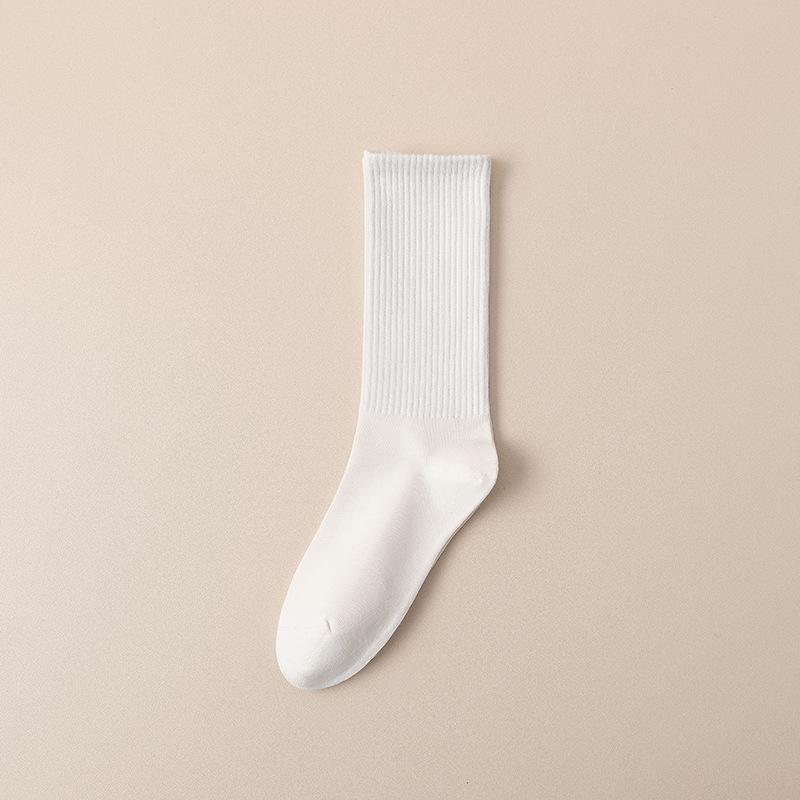 Japanese Style Women’s Ruffle Mid-Calf Socks - Spring/Summer Odor-Resistant Cotton In Black & White.
