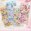 New 1Pc 3D Relief Stickers Aesthetic Stickers Cartoon Gourmet Animals Creative Stickers DIY Decoration Stickers