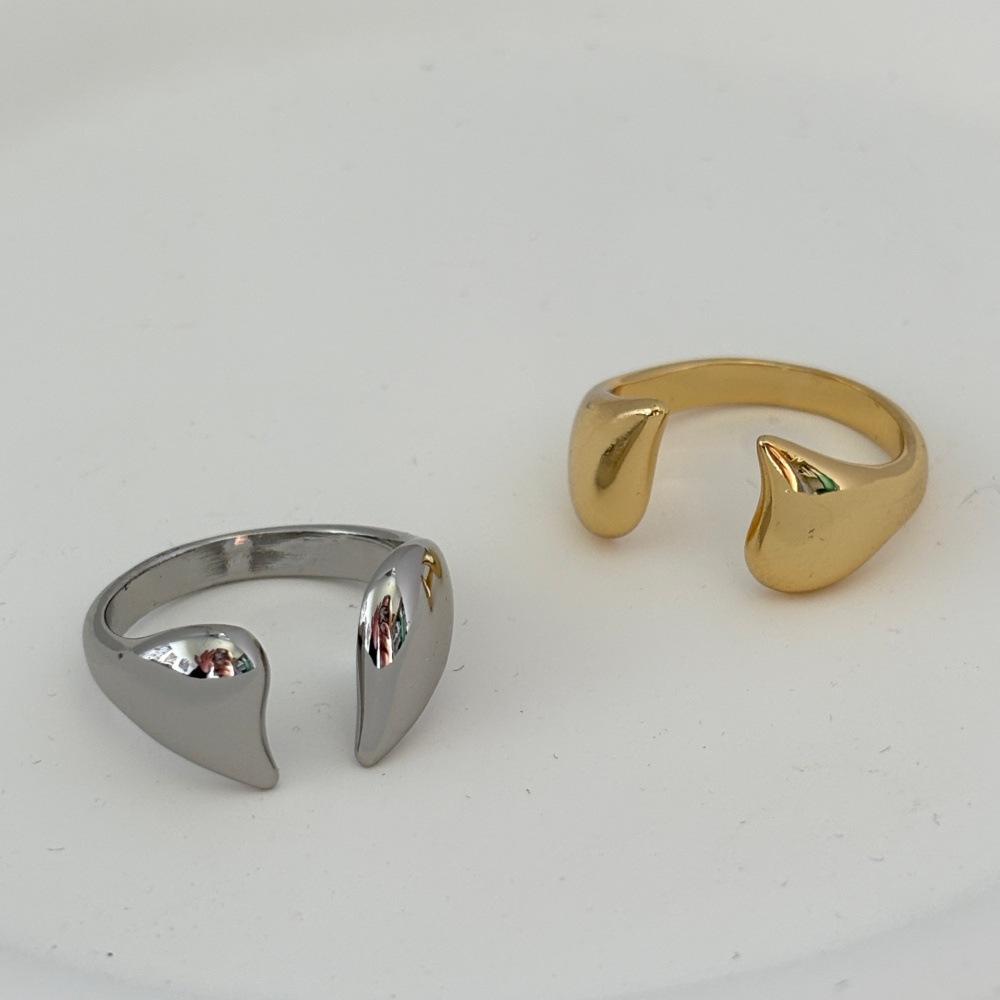 Metal Heart Ring Retro Adjustable Open Rings
