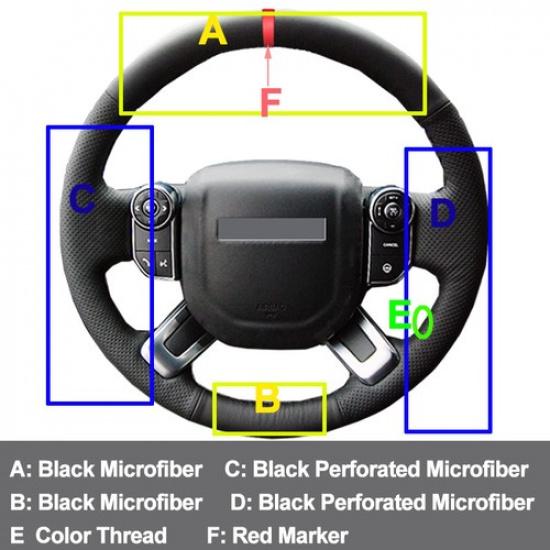 For Land Rover Discovery 5 2018 Range Rover Hand Sewing Car Steering Wheel Cover