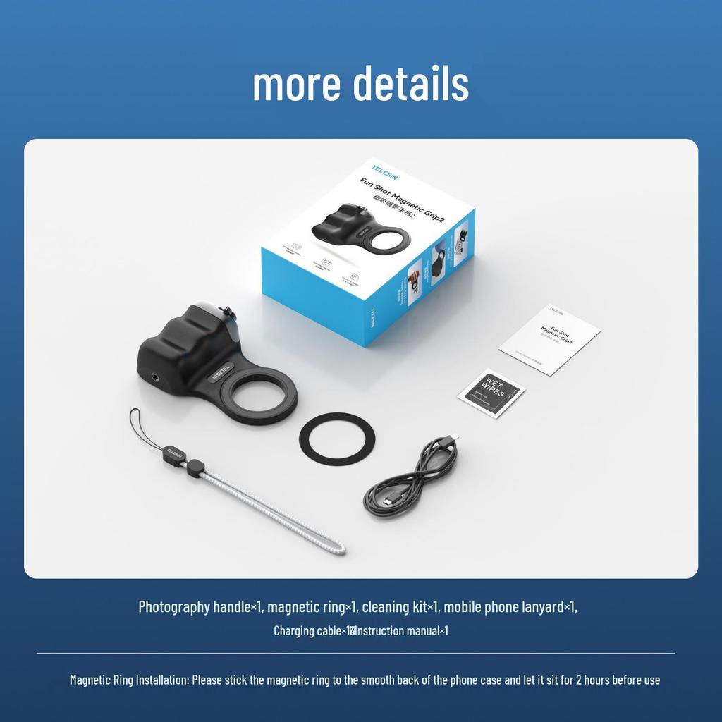 Telesin Fun Shoot MFI Certified Magnetic Remote Photography Handle with Auxiliary Zoom