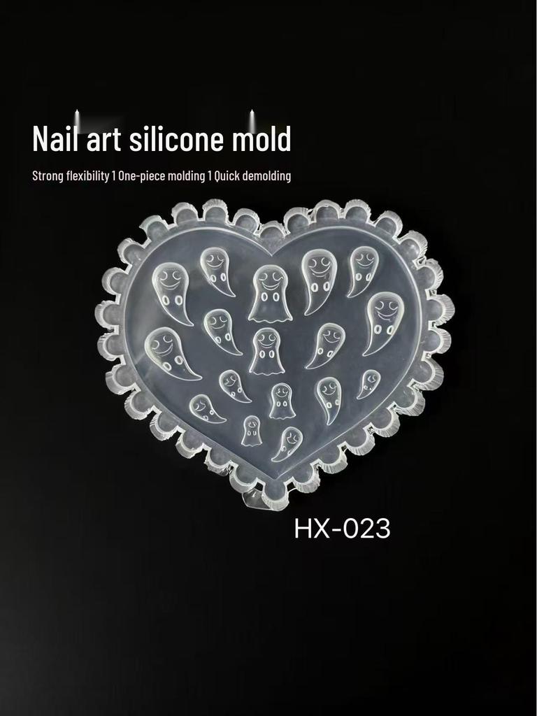 Nail Art Silicone Mold: Goldfish, Ghost, Skull, Snowflake & Cartoon Shapes