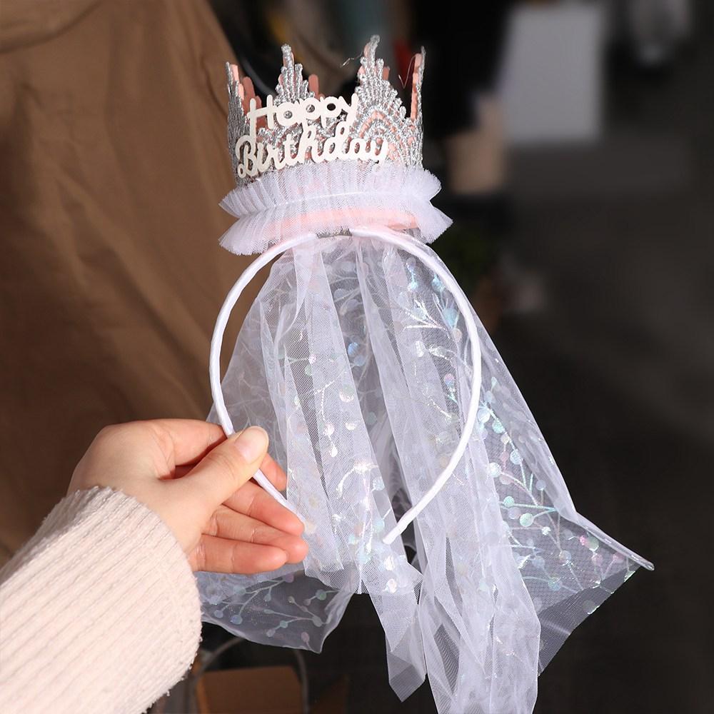 Hair Accessories Crown Gauze Headband Headwear Crown Hairband Sweet Lace Mesh Hair Hoop Party