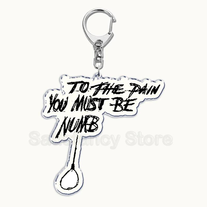 Lil Peep Rapper Acrylic Key Chain Pendant Key Ring Crybaby Hellboy Love Yikes Keychains Keyring for Bag Pendant Jewelry Gifts