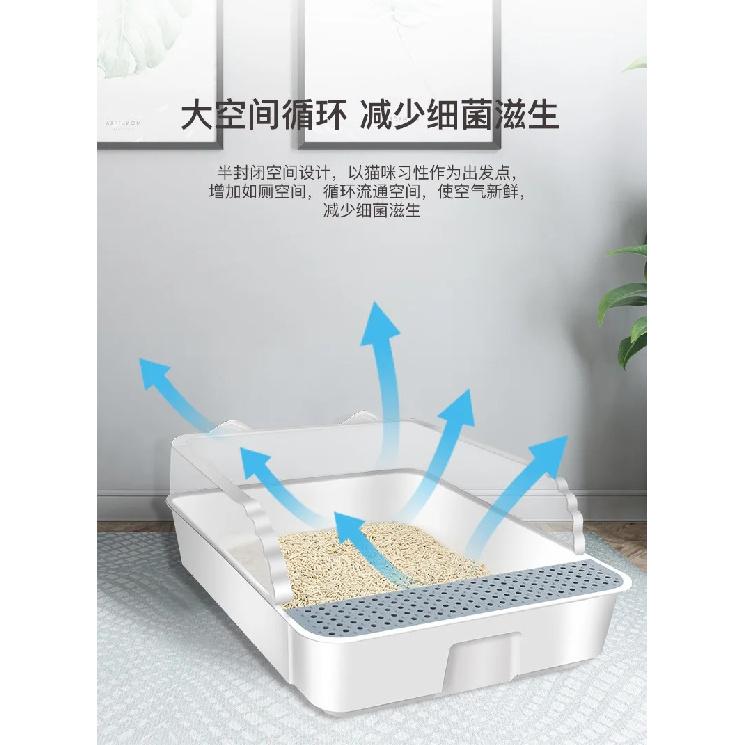 Large Full Semi-Enclosed Cat Toilet, Cat Litter Box, Anti-Sand, Small Size, Large, Full, Supplies