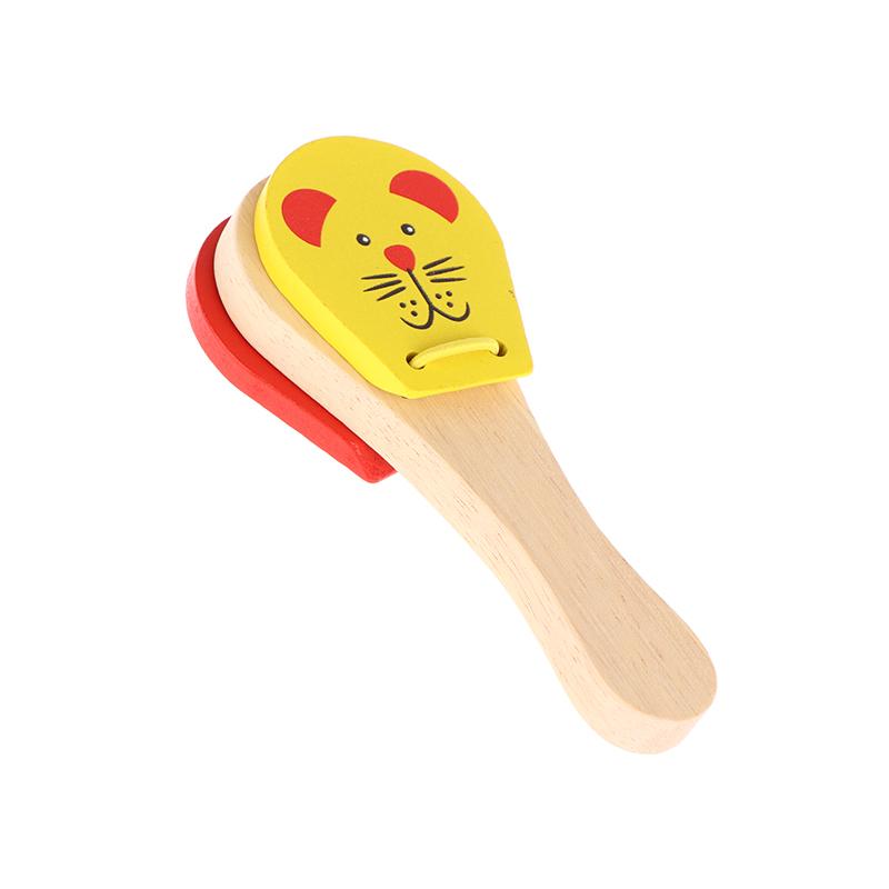 

Детские мультяшные деревянные кастаньеты, трещотка с пятью шипами, колокольчики, хлопушка, ручка, музыкальные инструменты, игрушки, развивающие игрушки для детей