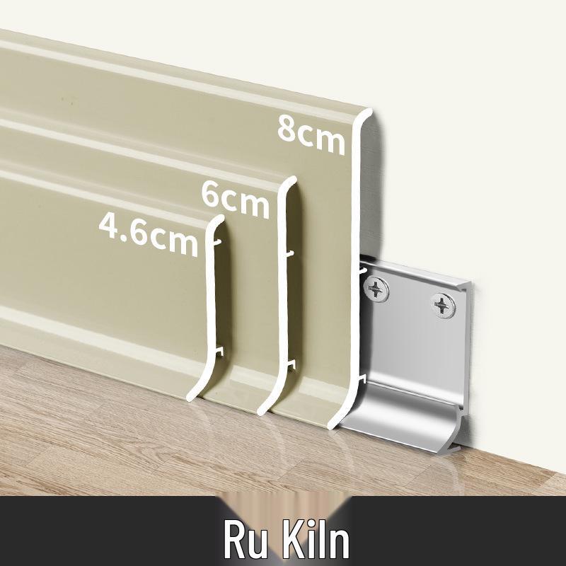 Extrem schmale Aluminiumlegierungs-Sockelleiste mit Rundbogen-Design (Schwarz, 4/6/8cm)