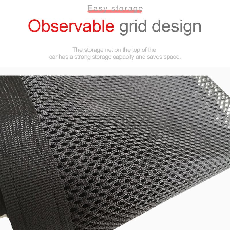 SEAMETAL Car Ceiling Storage Net Pocket 80cm*55cm Hanging Polyester Mesh Storage Bag Traveling Auto Roof Organizer with Zipper