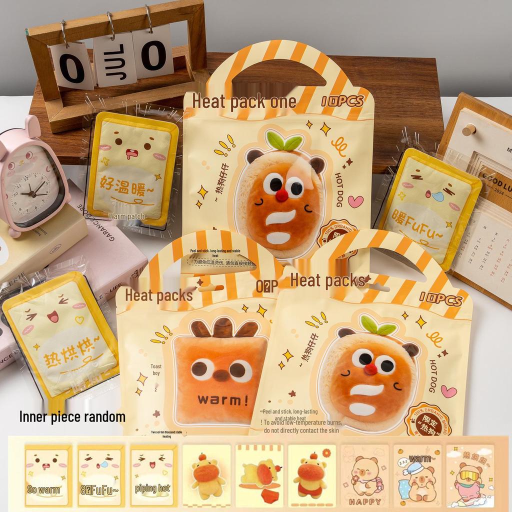 Large Self-Heating Warm Patch for Girls - Cute Cartoon Design for Belly Warmth and Cold Protection