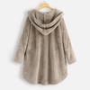 Plus Size Womens Winter Hooded Double-Sided Fleece Sweatshirt Mid-Length Casual Oversized Top