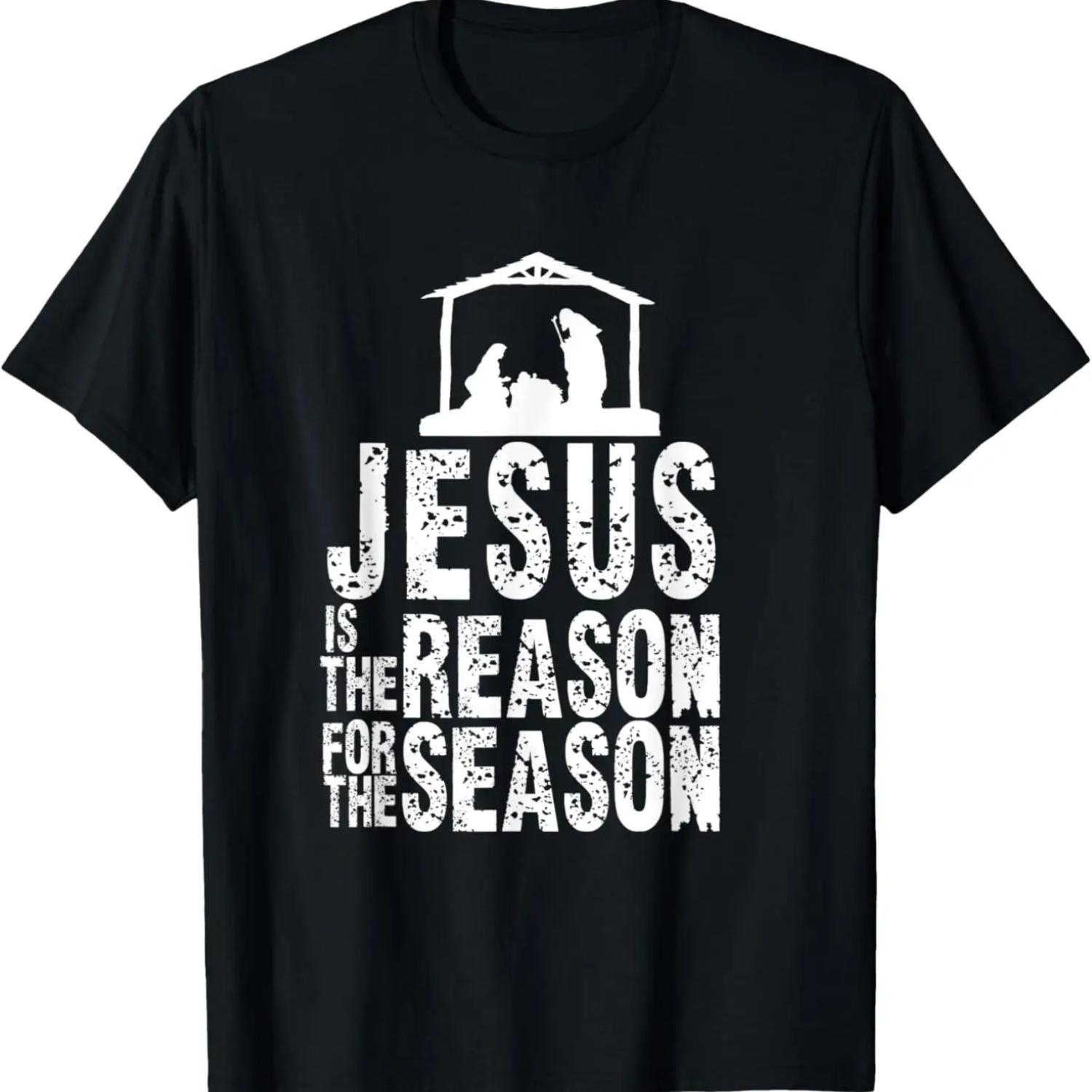 Jesus is the Reason for the Season Christian Christmas T-Shirt S