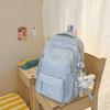 Schoolbag Sea Salt Blue Full of Stars Schoolbag Female Junior High School Backpack Light Leisure Travel College Style Backpack