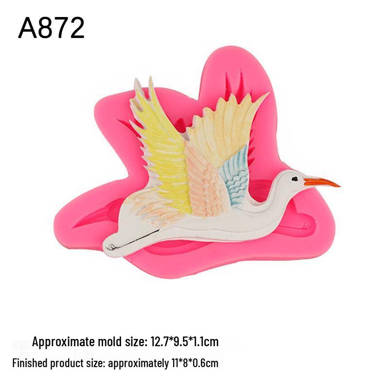 Chinese Style Crane Silicone Fondant Mold for Cake Decoration
