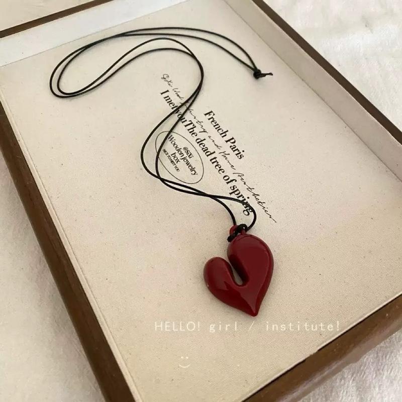 

Винтажное ожерелье-чокер из сплава с неровным кулоном в виде сердца для женщин, эстетичное длинное ожерелье-свитер с подвеской, модная бижутерия в виде сердца, подарки для вечеринок похоть