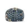 Spring Summer Newsboy Hat Women Sequins Embroidered Flower Beret Denim Retro Progressive Hat