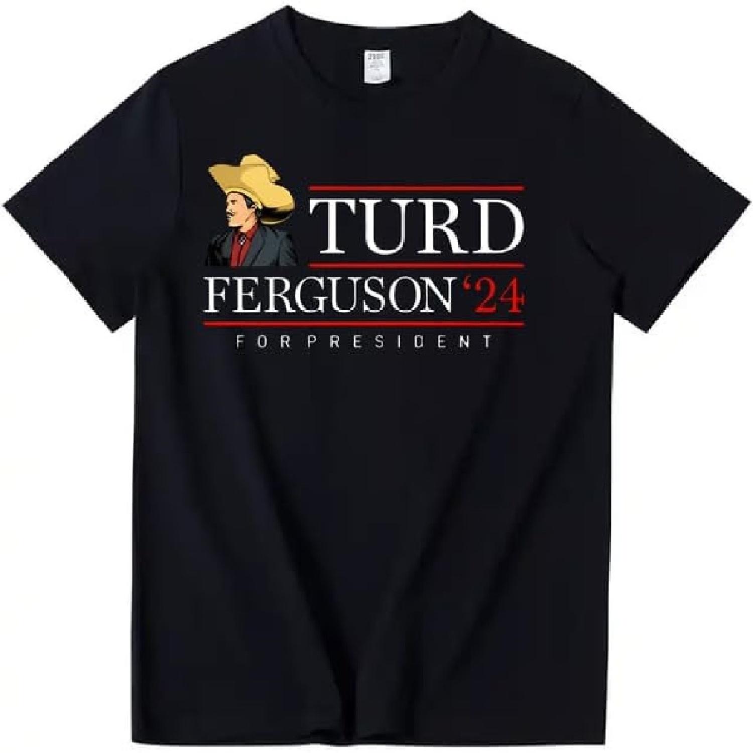 Generic Turd Ferguson Shirt Turd Ferguson President T-Shirt Funny Cartoon Crew Neck Short Sleeve Graphic Print Tees Shirts XXXXXL разноцветный