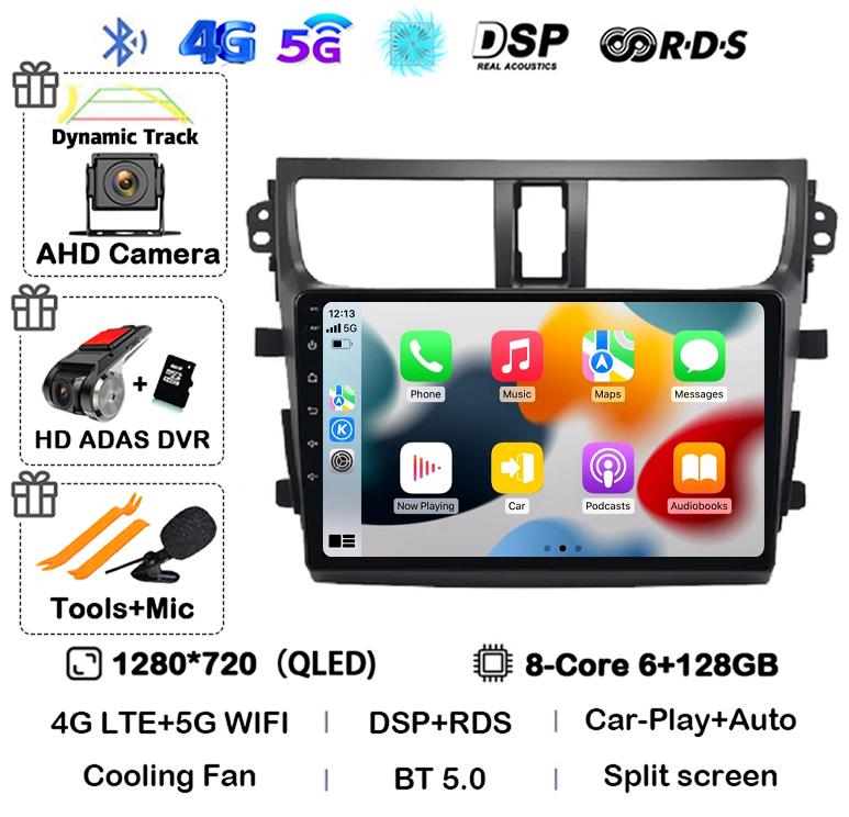 Android 14 Carplay Auto Car Radio For SUZUKI CELERIO/CULTUS 2015 2016 2017 4G WIFI Multimedia Video Player 360 Camera Stereo DSP
