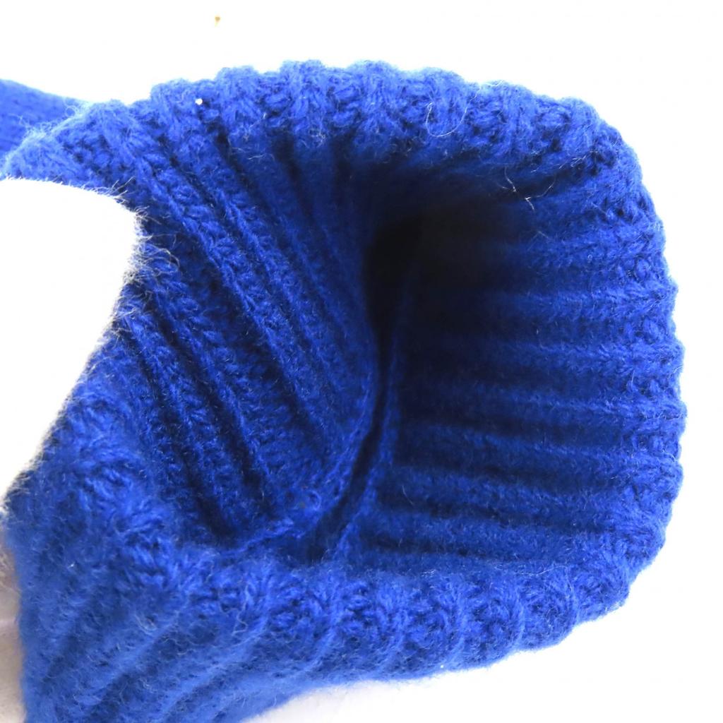 Excellent LOUIS VUITTON gloves LV medallion maille glove blue wool Women S Used
