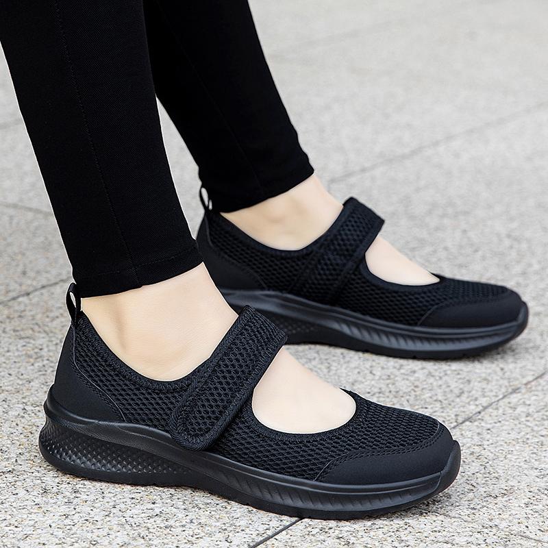 Fashion Summer Women's Casual Shoes Breathable Flat Bottomed Walking Comfort Mesh Fitness Lightweight Vulcanized Shoes Large Size
