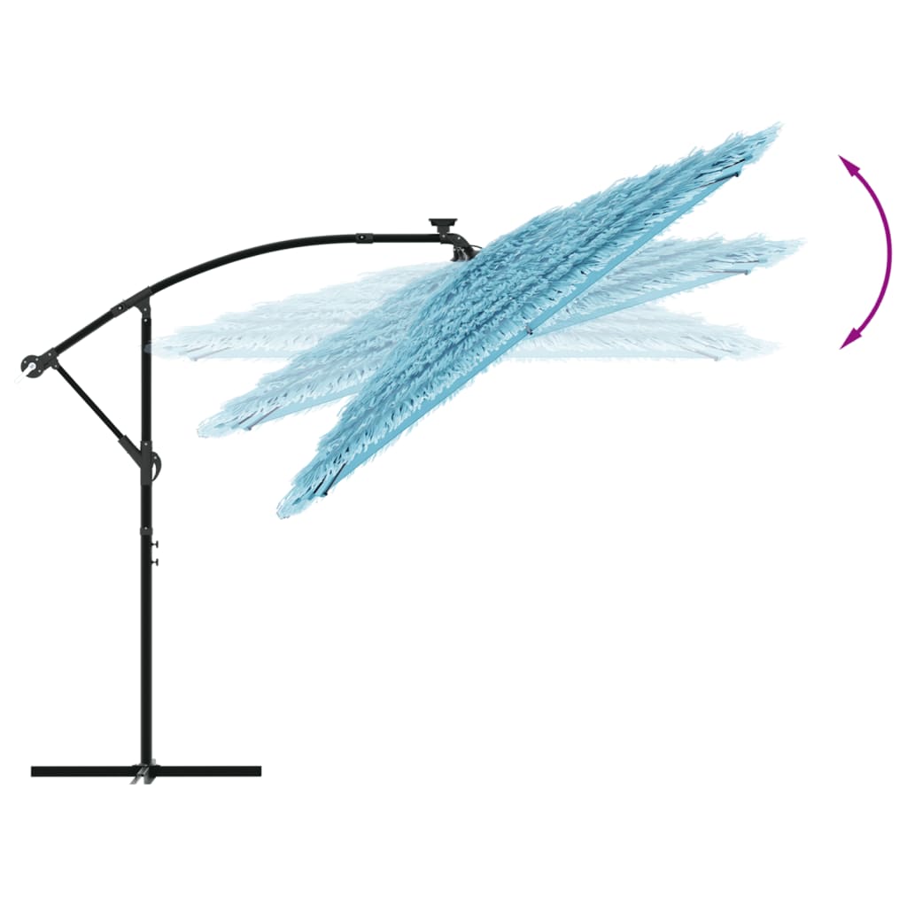 Vidaxl Parasol Ogrodowy Na Stalowym Słupku, Niebieski, 269X269X235 Cm