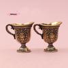 M-1Pc Antique Small Copperware Buddha Tea Set Retro Copper Teacup Brass Keychain Pendant Home Living Room Decoration Crafts Gift
