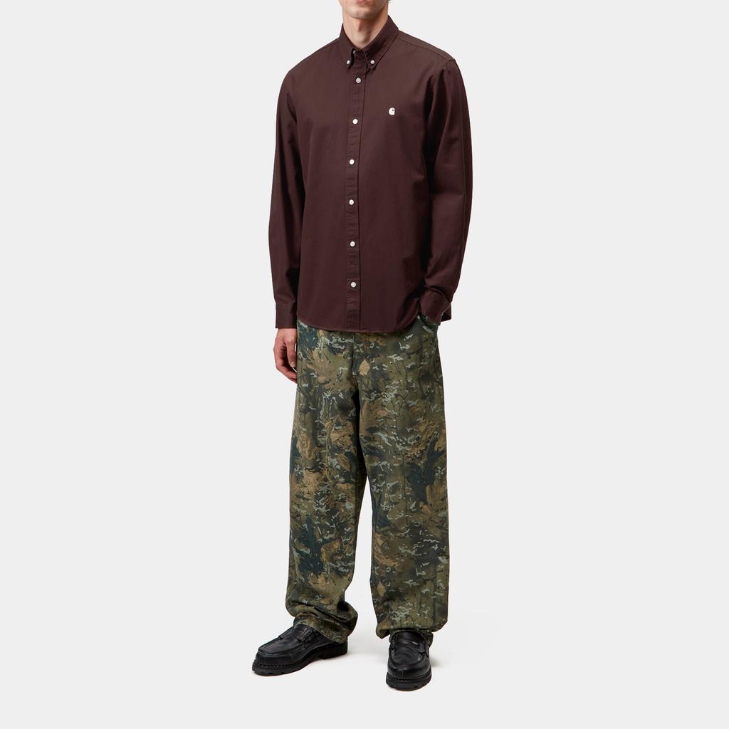 Carhartt WIP FW25 L/S Madison Shirt Washed Button Long Sleeve Logo Shirt Men shirts I023339-39G-XX