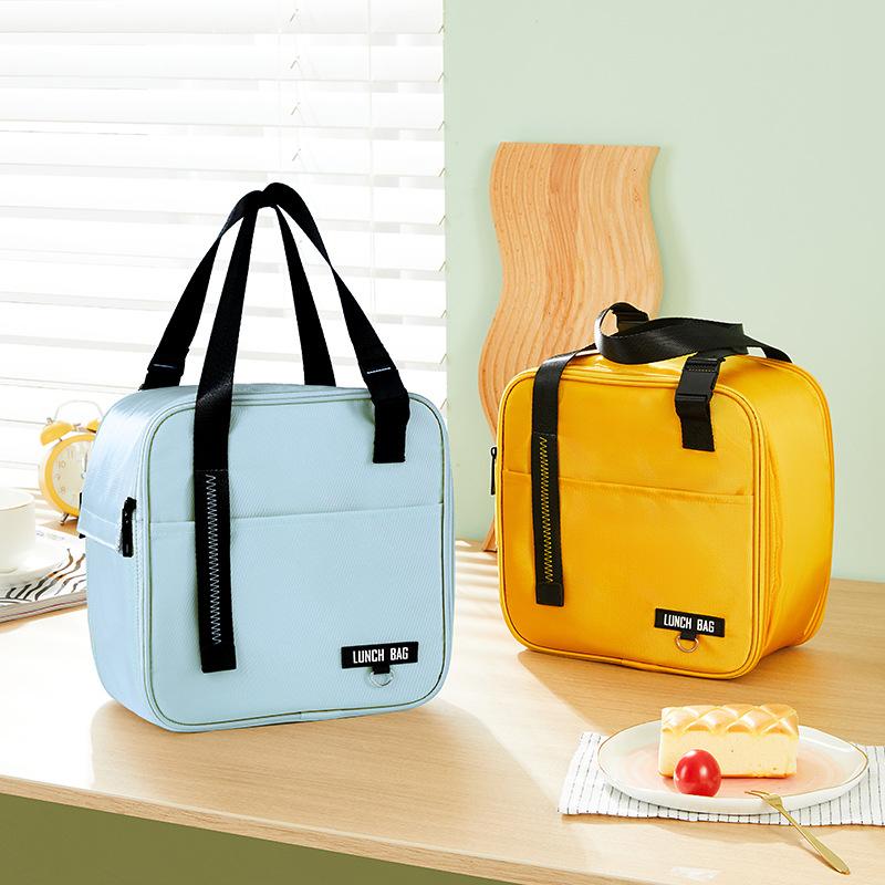 Thermal Lunch Box Bag Large Capacity Picnic Pouch Zipper Food Carrier Tote Bento Storage Bag Container for Women Cooler Handbags